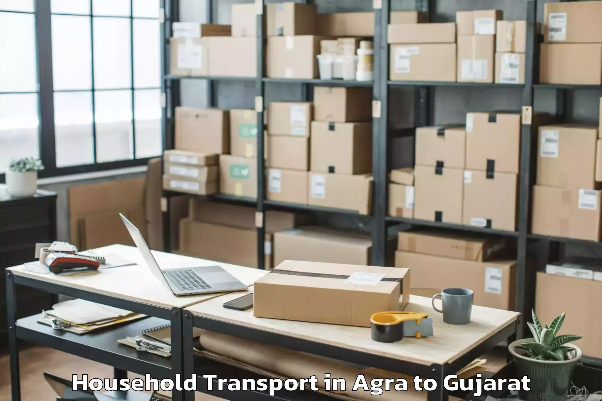 Book Agra to Songadh Household Transport Online